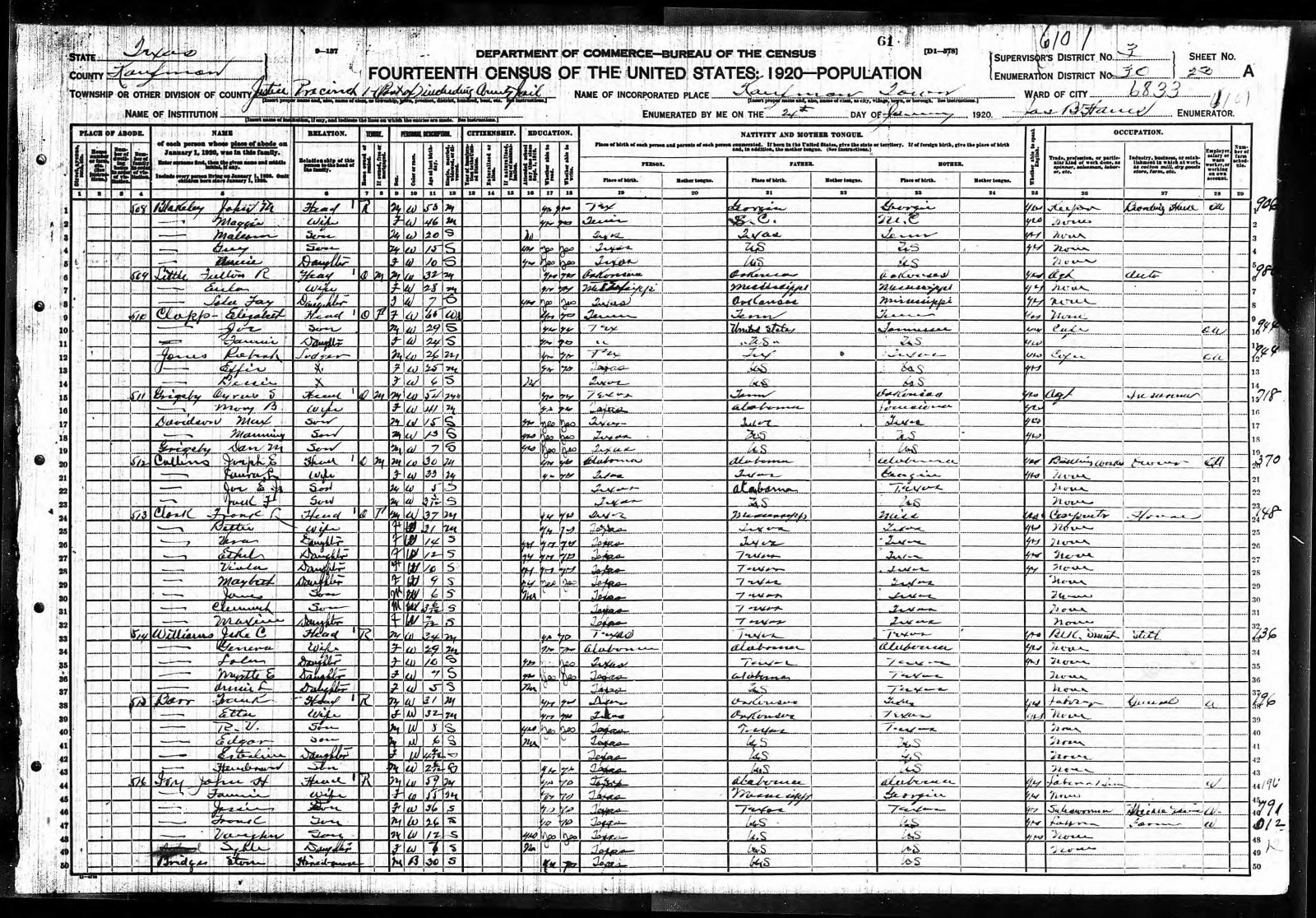 1920 census, Joseph E. Collins.jpg