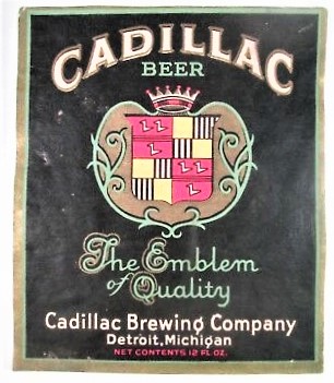 Cadillac Brewing Co. Beer Bottle Label c 1930s.jpg