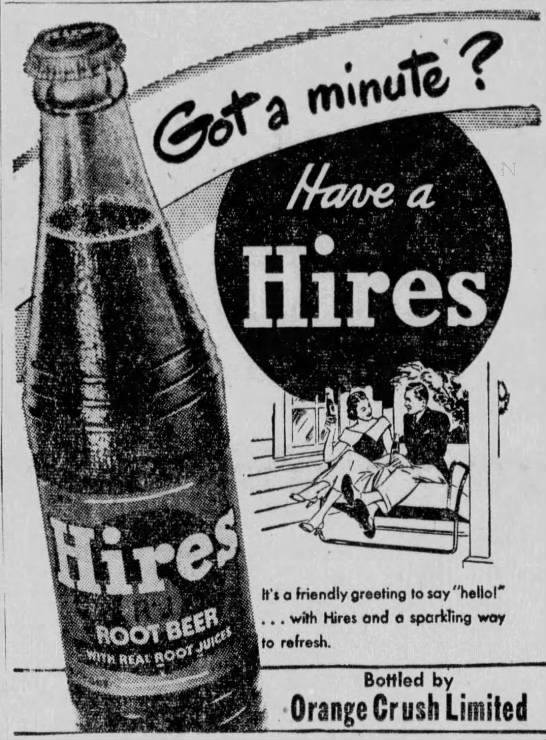Hires Root Beer-  The Vancouver Sun, 16 May 1949, Mon, Page 7 .jpg