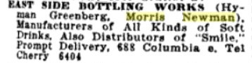 Morris Newman East Side Bottling - 1921 Detroit Gazeteer (Directory).jpg