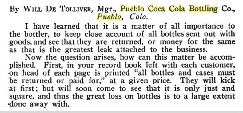 Pueblo Coca Cola Bottling The Bottler's Helper Magazine 1907.jpg