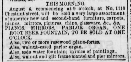 Hires 1876 Root Beer Fountain Philadelphia Inquirer August 4, 1876.jpg
