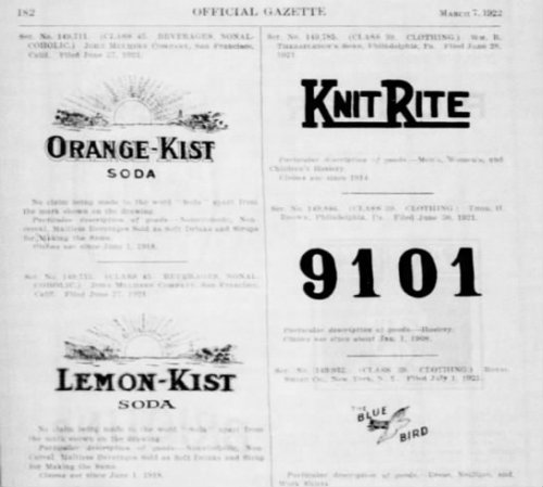 kist-Official Gazette of the United States Patent Office, 7 Mar 1922, Tue, Page 181.jpg