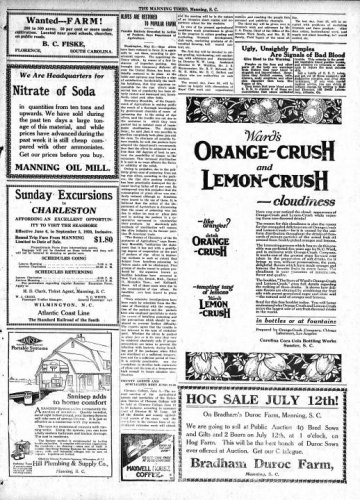 Orange Crush The Manning Times N.C. June 9, 1920 Five Years Ago equals 1915 (2).jpg