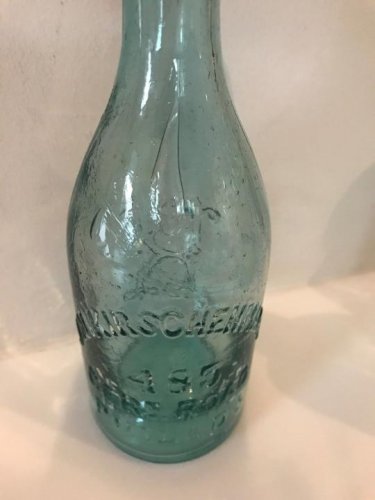 J.M. Kirschenmann blue glass bottle antique, No chips Beautiful Bottle.jpg