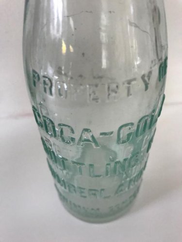 Rare Block letter Coca Cola green glass bottle, Cumberland MD1.jpg