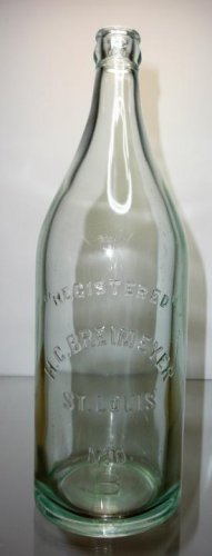 OZ Clear Glass Louis Missouri 40’s 23 Fl Breimeyer’s Beverages Soda Bottle St 