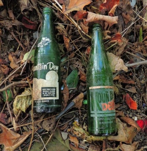 1970 and 1968 Mountain Dew Soda Bottles.jpg