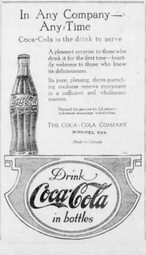 Coca-Cola  The Winnipeg Tribune, 20 Aug 1918, Tue.jpg