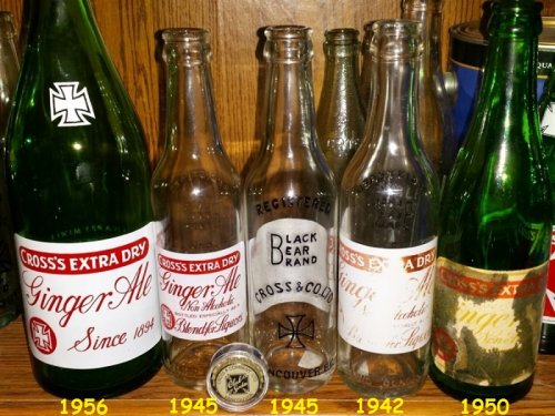 Cross's Bottles Dates left to right 1956, 1945, 1945, 1942, 1950 (2).jpg