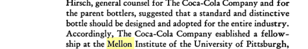 Coca Cola Mellon Institute 1950 Harold Hirsch.png
