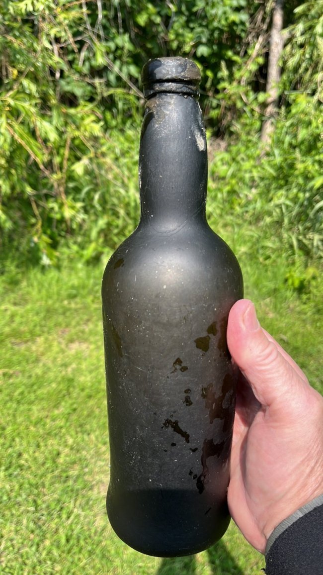 Old Black Ale or Wine Bottle - Hand Blown.jpg
