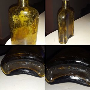 Old glass bottle 1731
