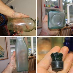 Bottles from the Albion River near where the Sawmill was in 1900