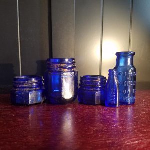 Noxema jars, a Vicks Drops, and a small Bromo Seltzer