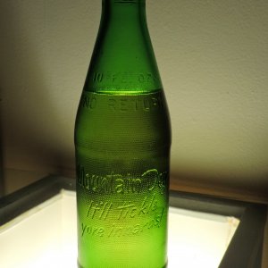 1967 Mountain Dew Soda Bottle- Front View
