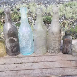 Four Tooled Blob Bottles