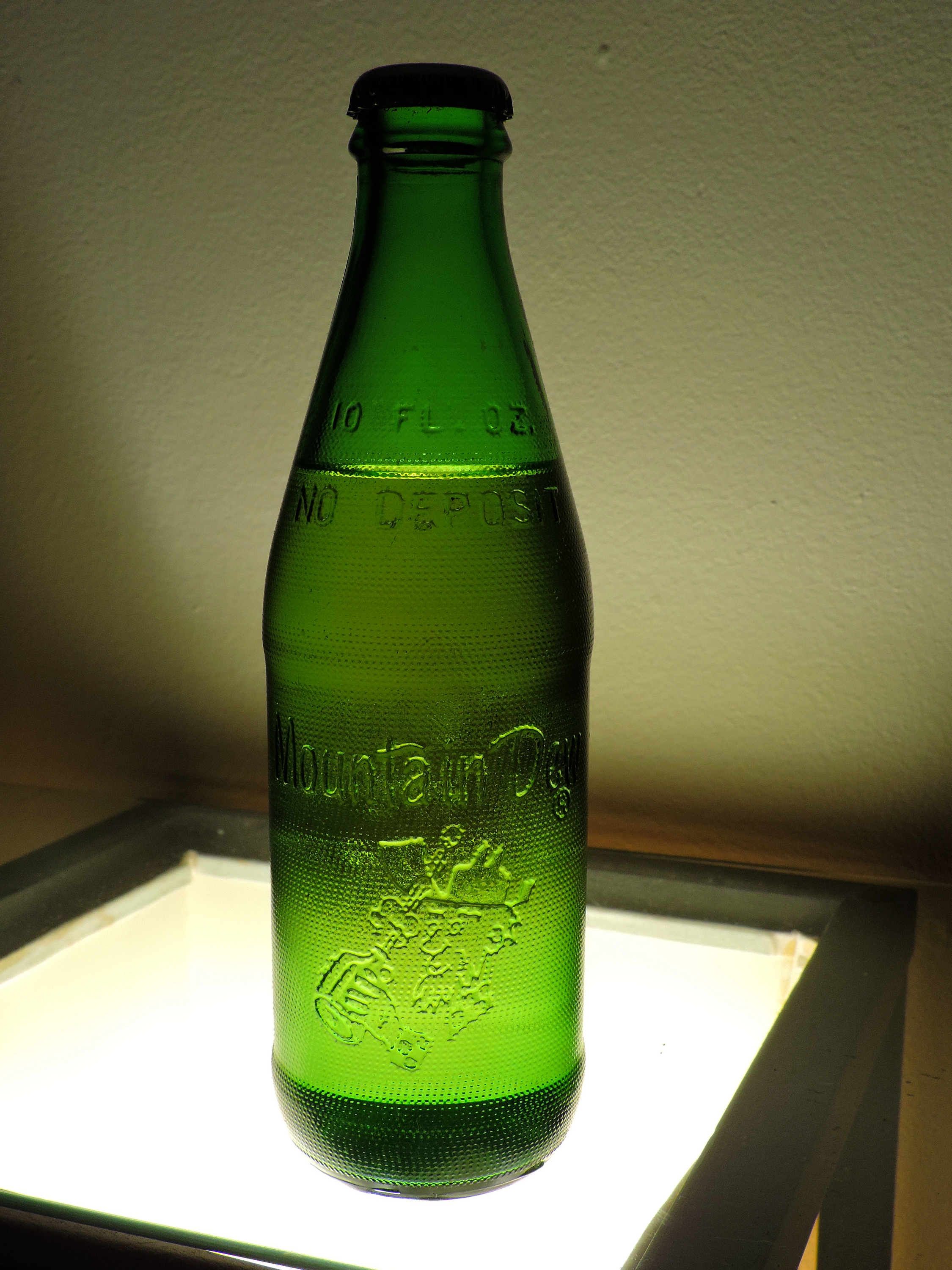 1967 Mountain Dew Soda Bottle- Rear View