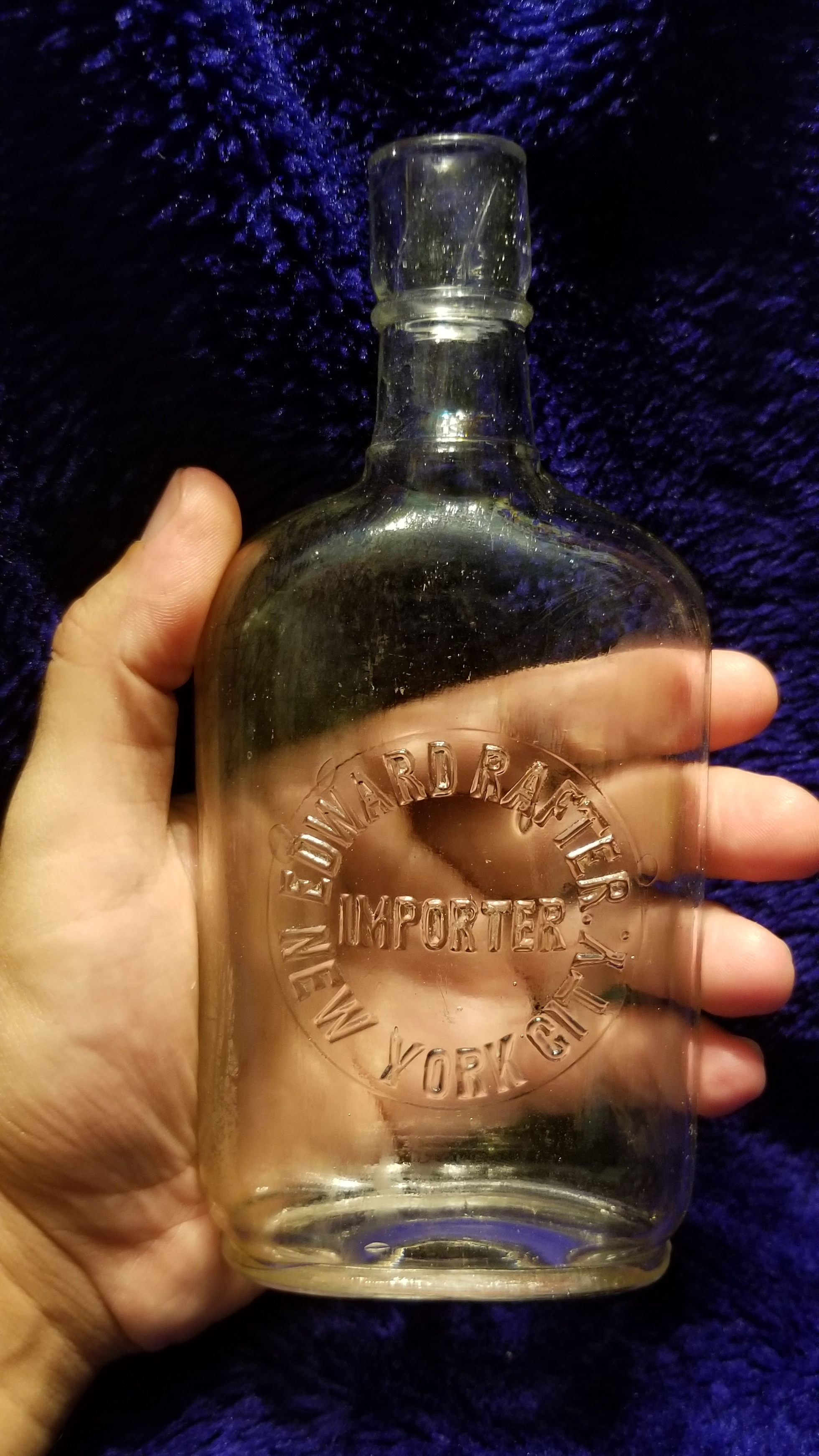 Edward Rafter - Circle Slug Plate Embossed Flask