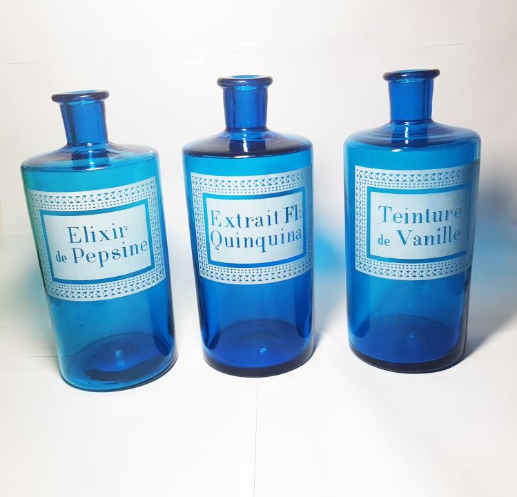 French Apothecary Bottles / Jars
Teinture de Vanille
Extrait Fl: Quinquina
Elixir de Pepsine