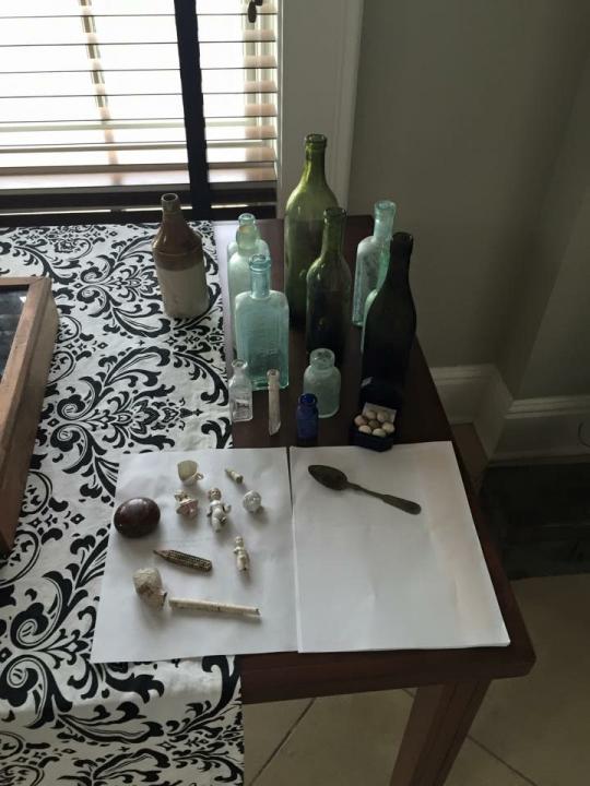 Relics and bottles recovered from the Mexican Gulf Hotel in Pass Christian. Dug the trash pits and submitted the bottles and relics to the local Pass Christian Historical Society.